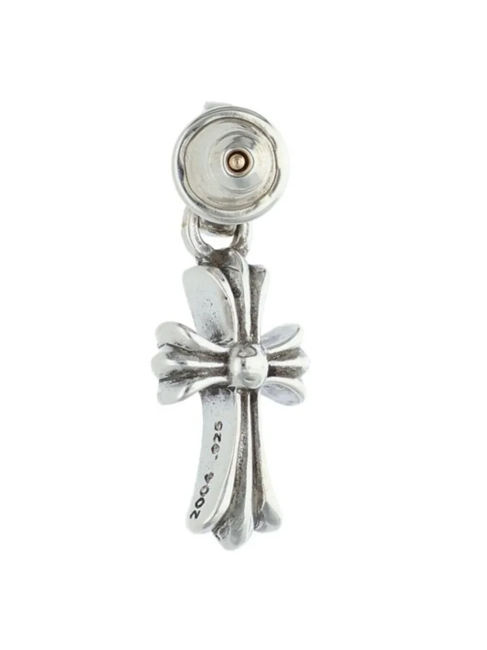 Chrome Hearts Bby Pprchn Baby Fat Drop Silver Earrings
